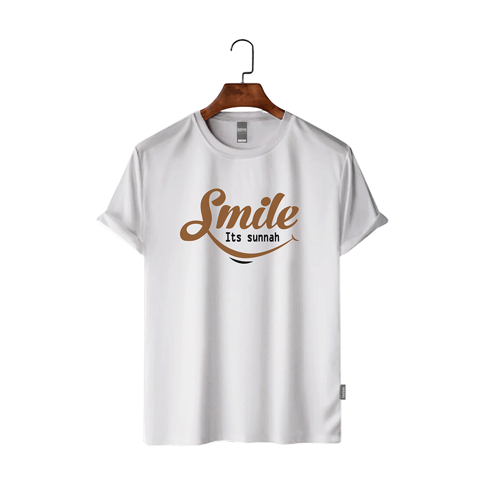 Maxan Cotton Half Sleeve T-Shirt For Men - Smile