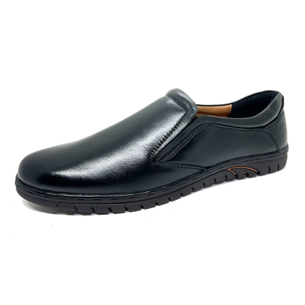 Leather Casual Shoes for Men - Black - BW20486