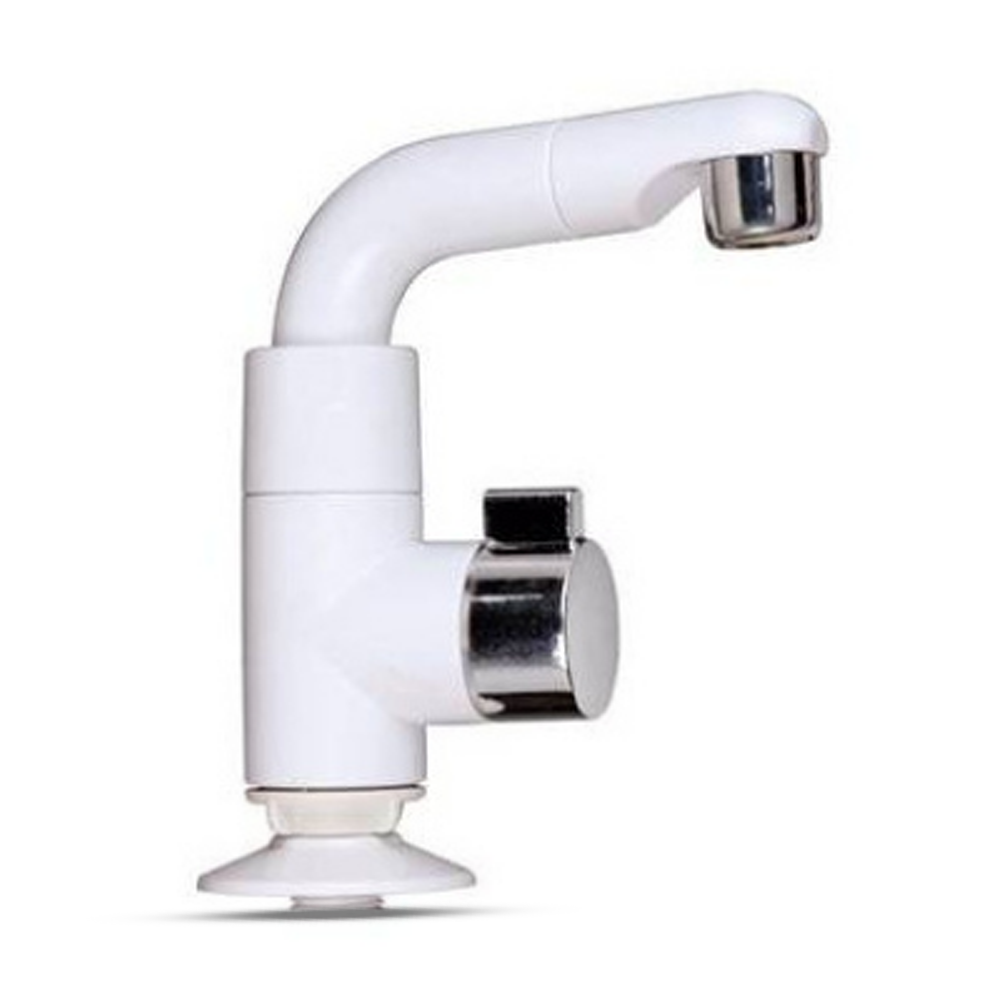 RFL Shine Quality Basin Pillar Moving Tap - White and Silver