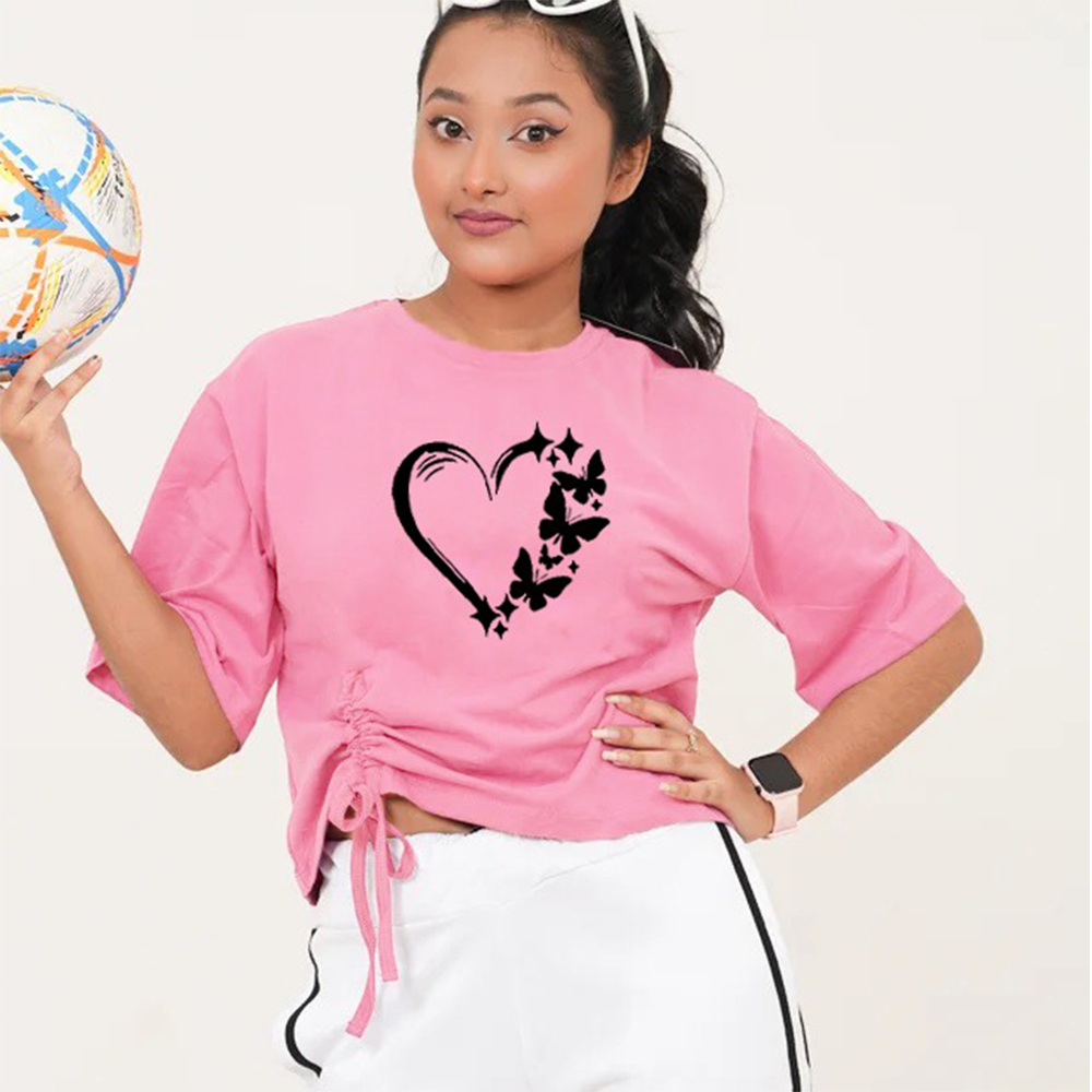 Cotton T-Shirt for Women - Pink - LG-133