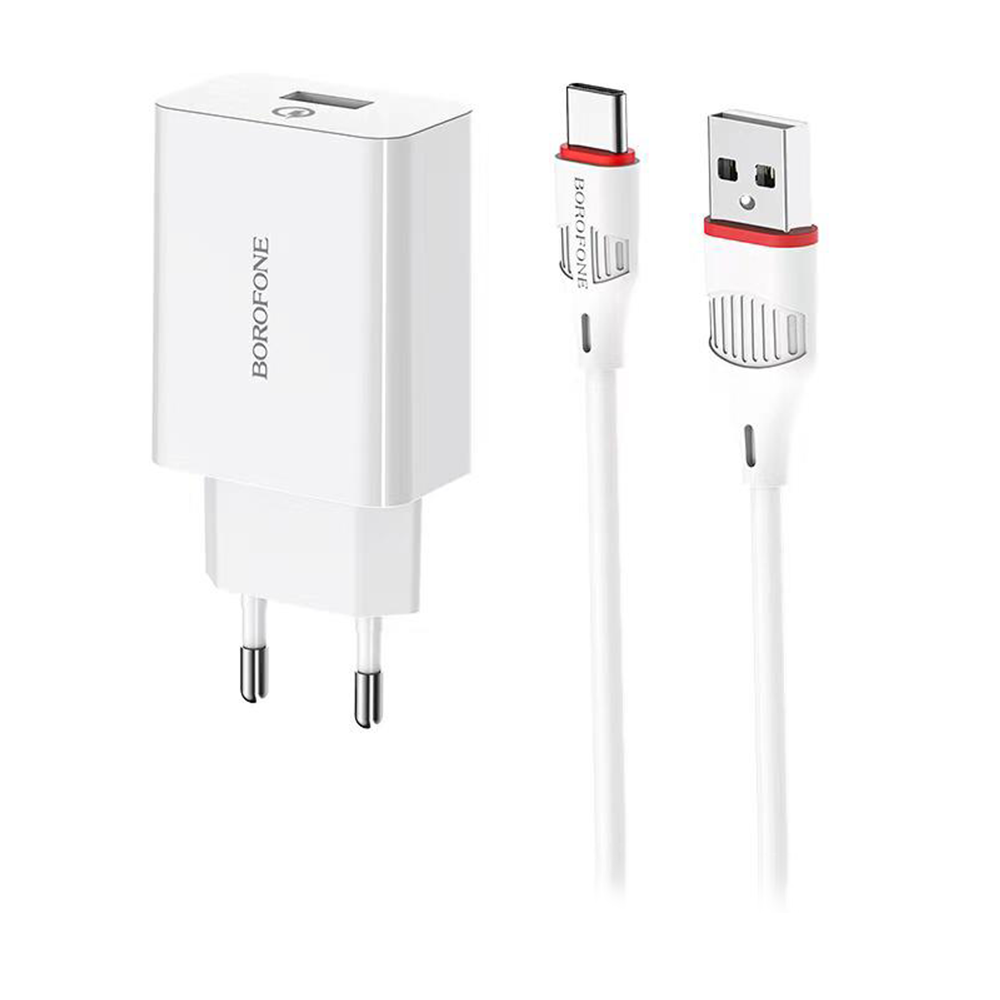 BOROFONE BA21A Long Journey Single Port Type-C Charger - White