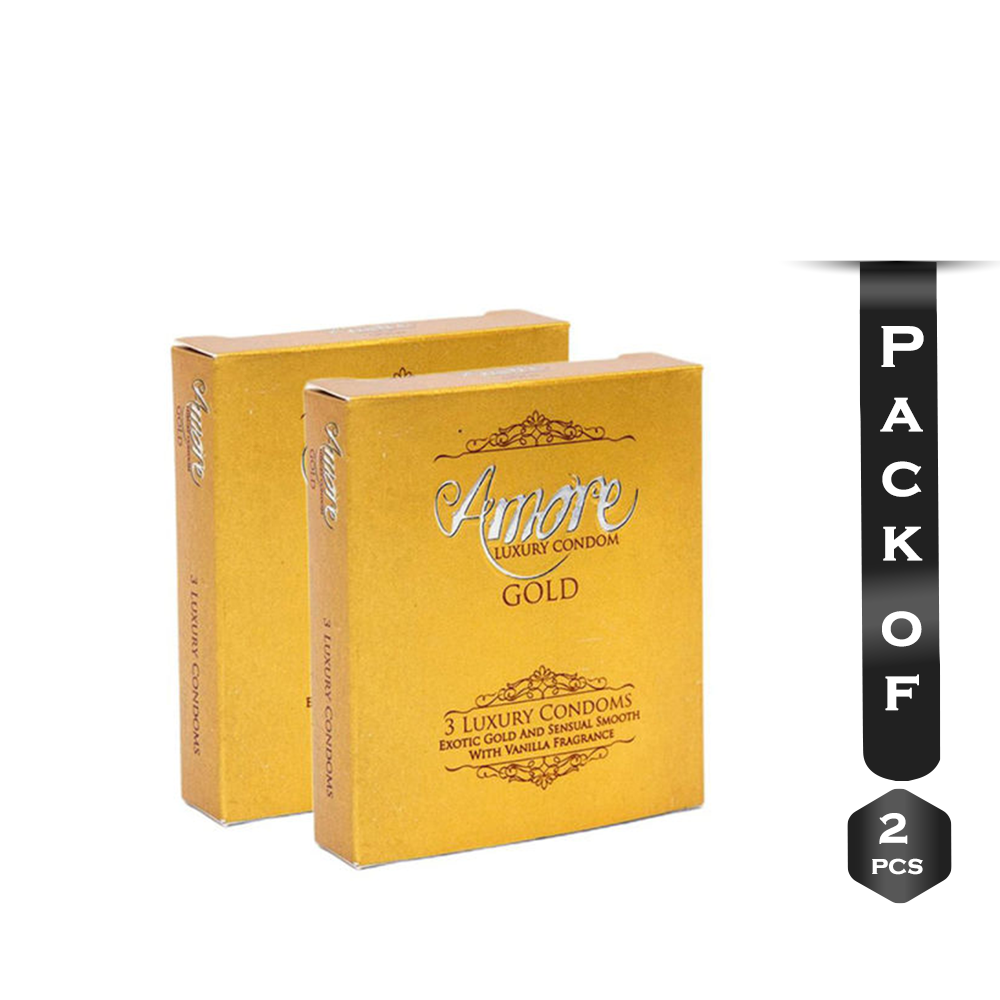 Pack of 2 Packet Amore Luxury Gold Condom - 6Pcs