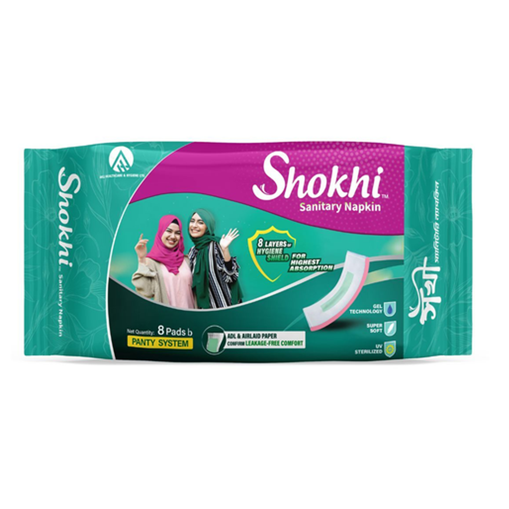 Shokhi Sanitary Napkin Panty Pad - 8Pcs 