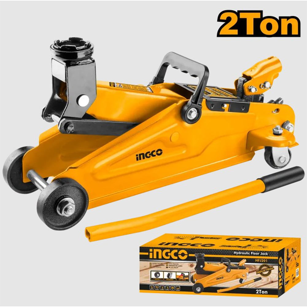 Ingco HFJ201 Hydraulic Floor Jack - 2 Ton - Yellow