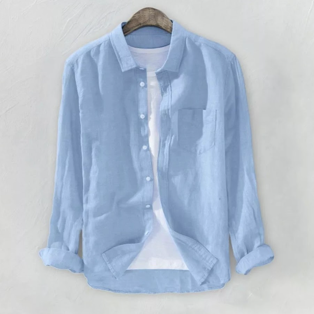 Cotton Full Sleeve Slim Fit Formal Shirt - LIGHT SKY - SSF-38