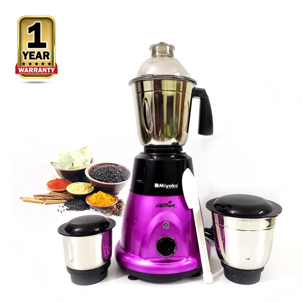 Miyako Pink Panther 3 in 1 Mixer Blender - Purple - 750 Watt