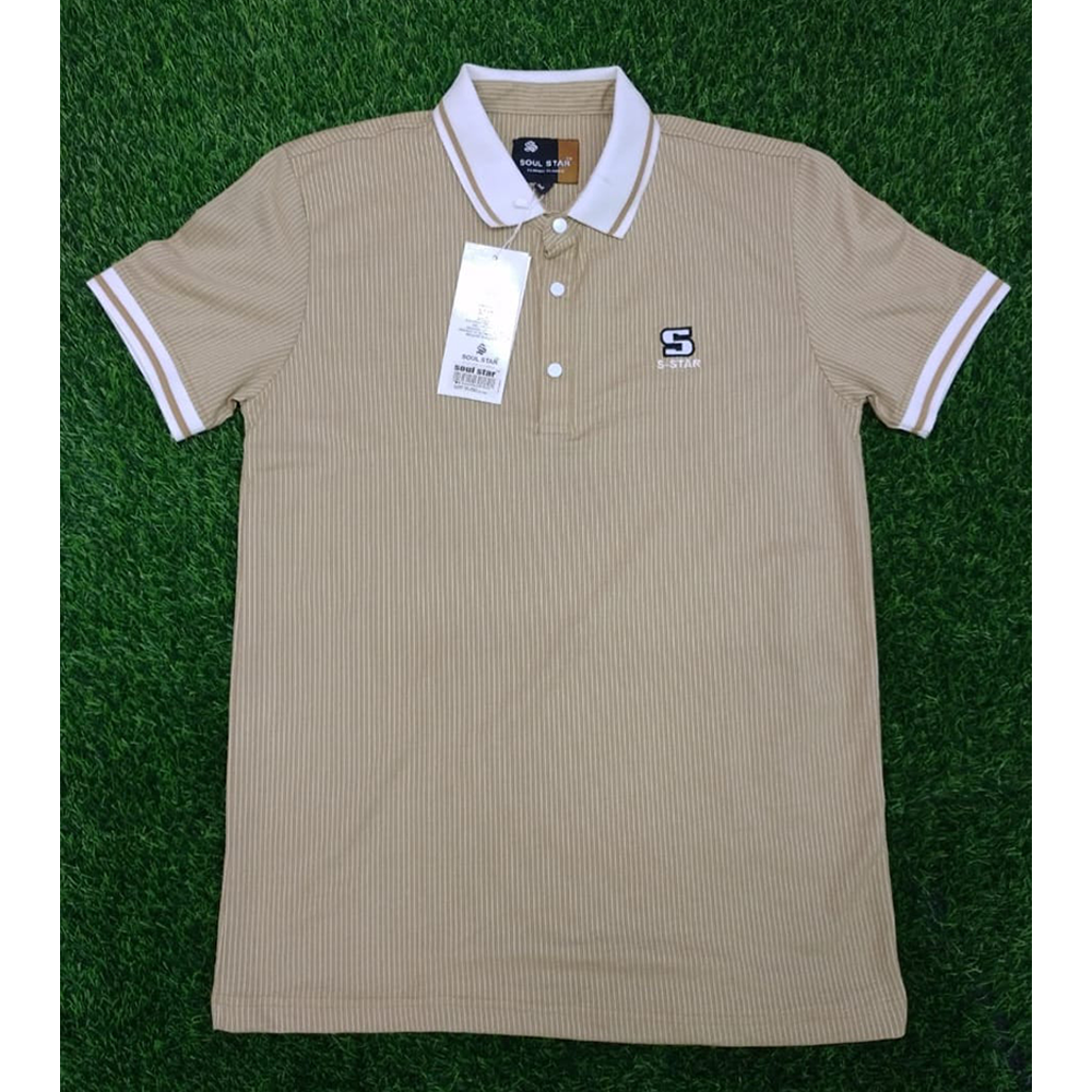 Cotton Polo T-Shirt For Men - Biscuit