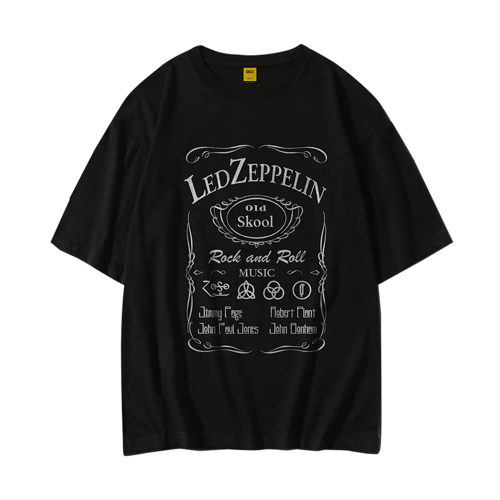 Cotton Drop Shoulder T-Shirt For Men - led zeppelin