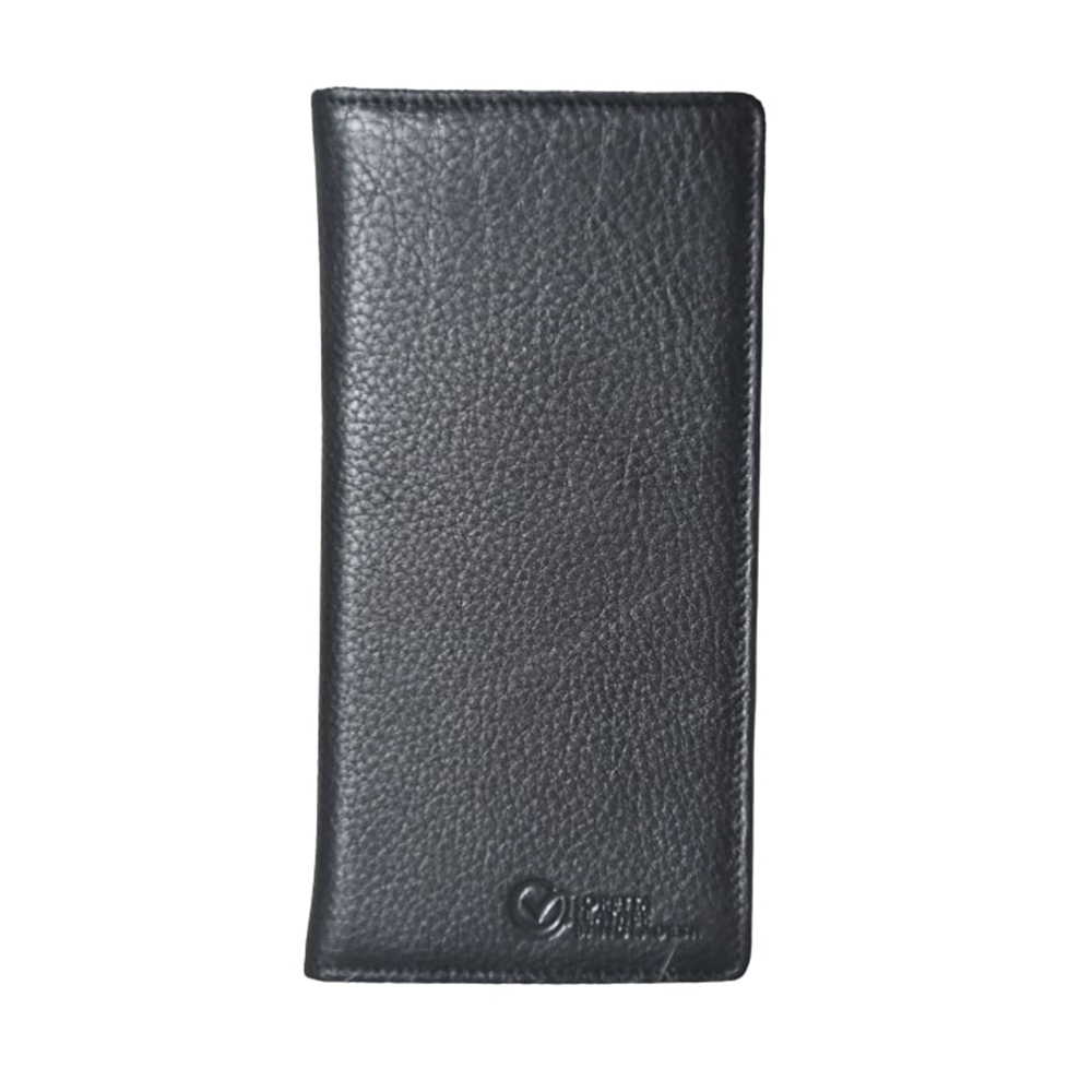 Loretta Leather Long Wallet With Mobile Cover - LLB - 0017 - Black