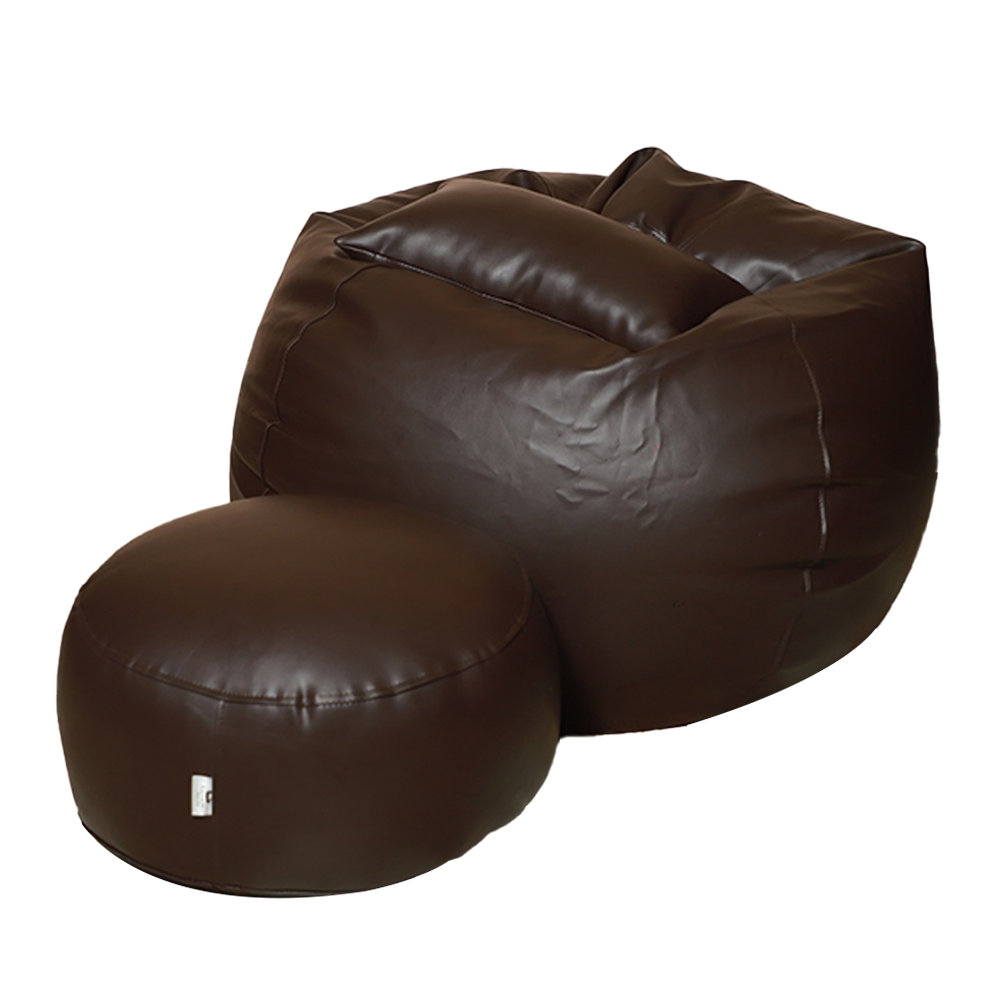 Leather Bean Bag - XL - Brown - APML1BR