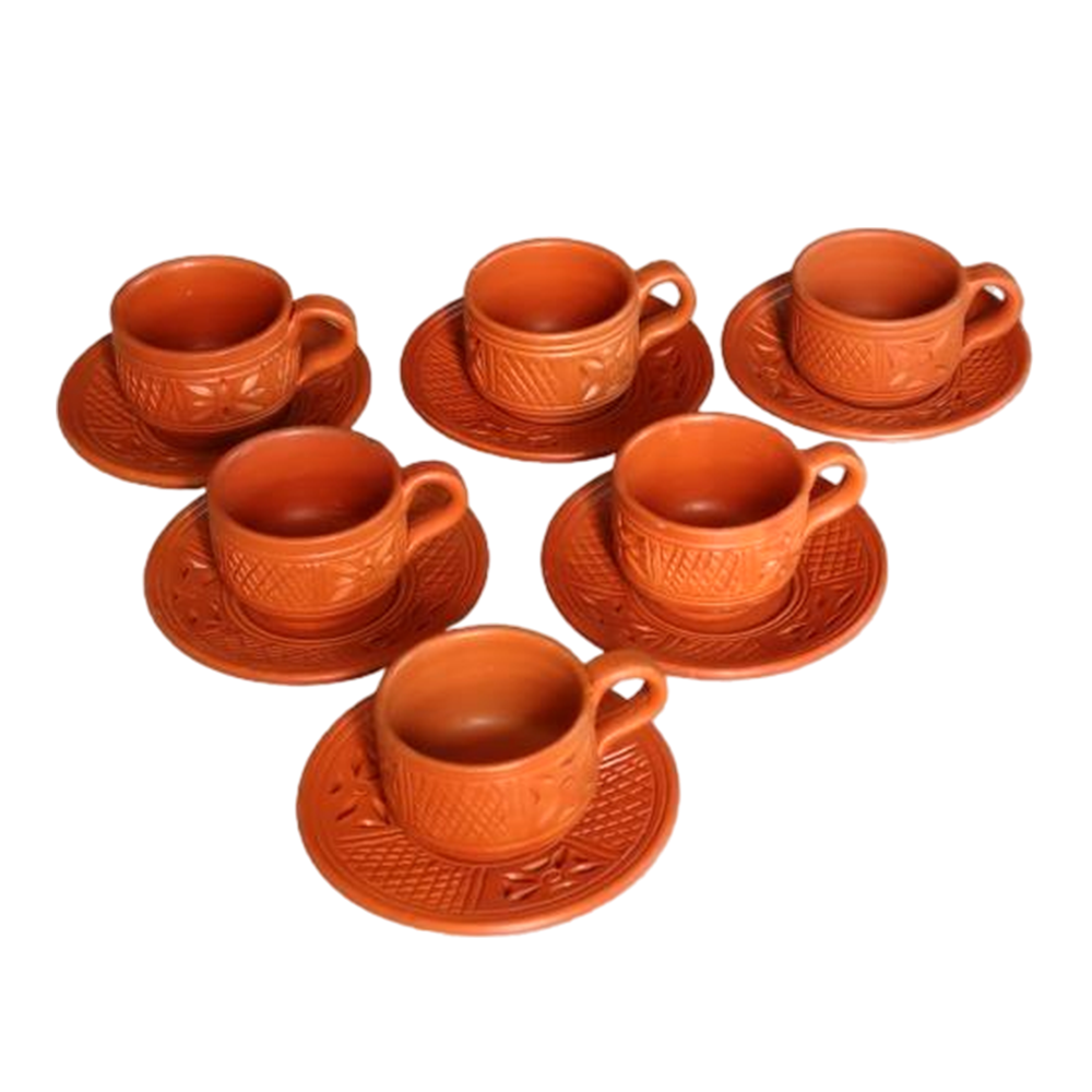 Classic Clay Tea Cup Set - 6 Pcs