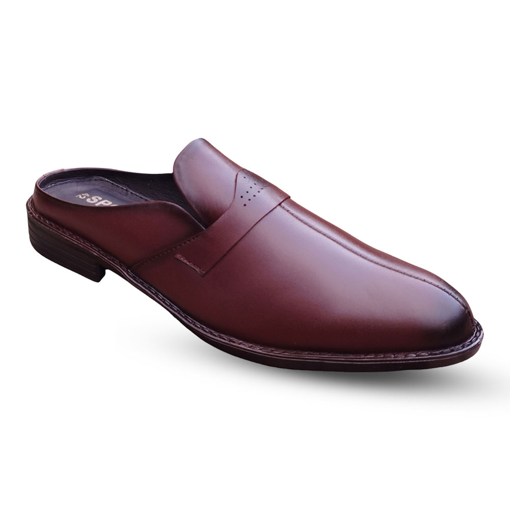 PU & Suit Leather Half Shoes For Men - Chocolate - H6