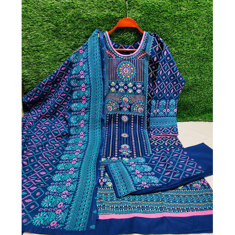 Cotton Salwar Kameez For Women - Blue