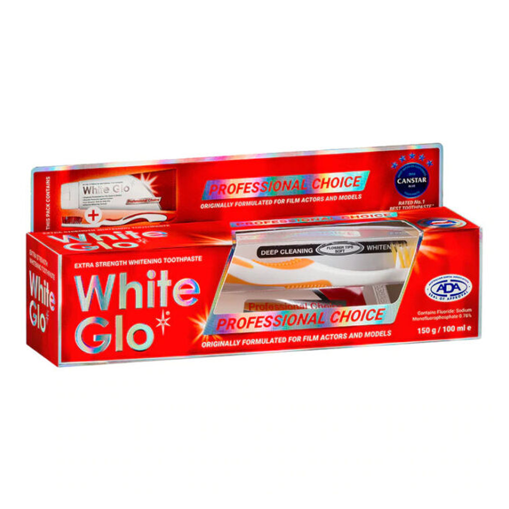 White Glo Whitening Toothpaste and Toothbrush - 100ml