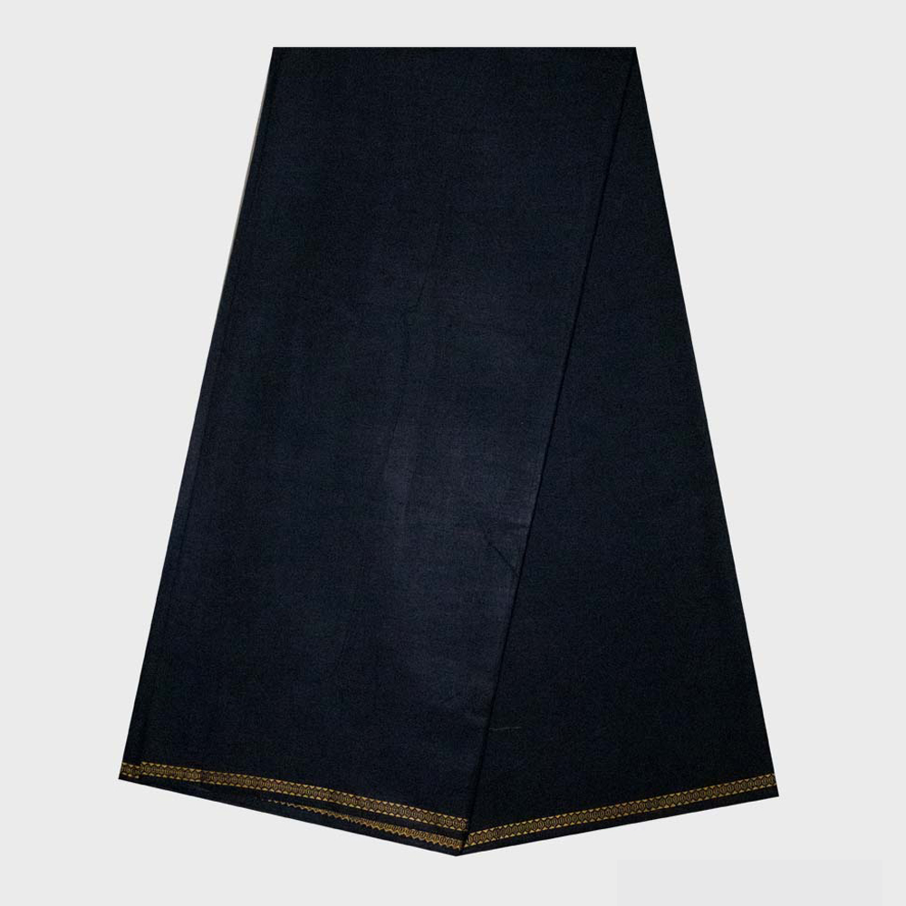 Soft Cotton Lungi For Men - Black - SE1013