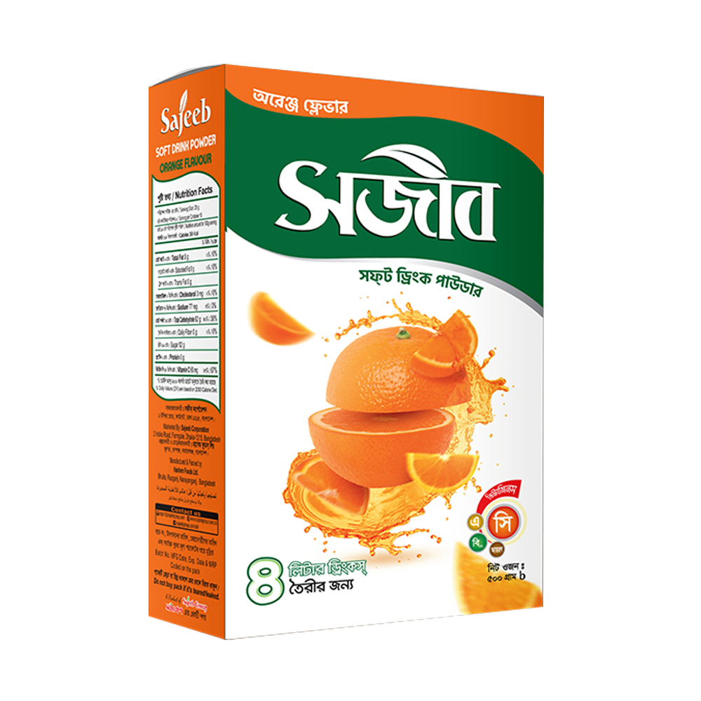 Sajeeb Soft Drink Powder Orange Flavor 500gm