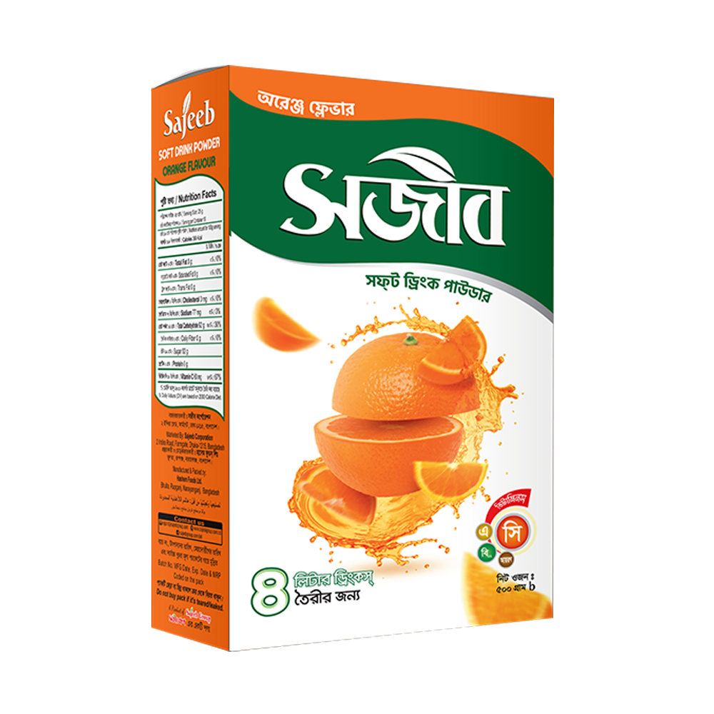 Sajeeb Soft Drink Powder Orange Flavor - 500gm