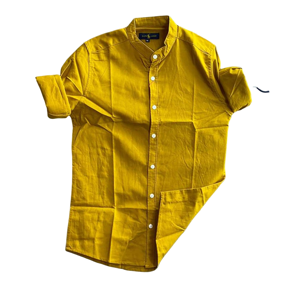 Cotton Full Sleeves Shirt For Men - SRT-5030 - Golden