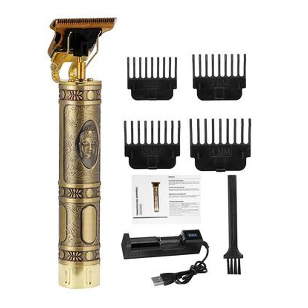 Vintage T9 Electric Professional Hair Clipper Trimmer - Golden