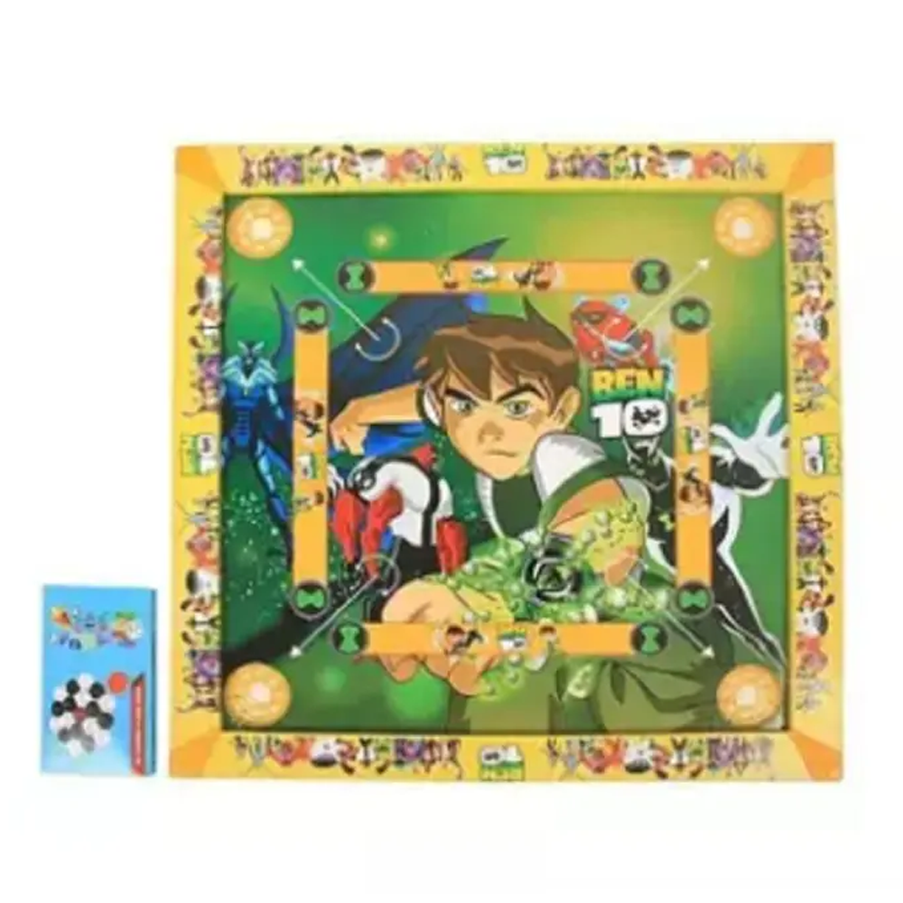 Plastic Ben 10 Kids Carrom Board Game - Multicolor
