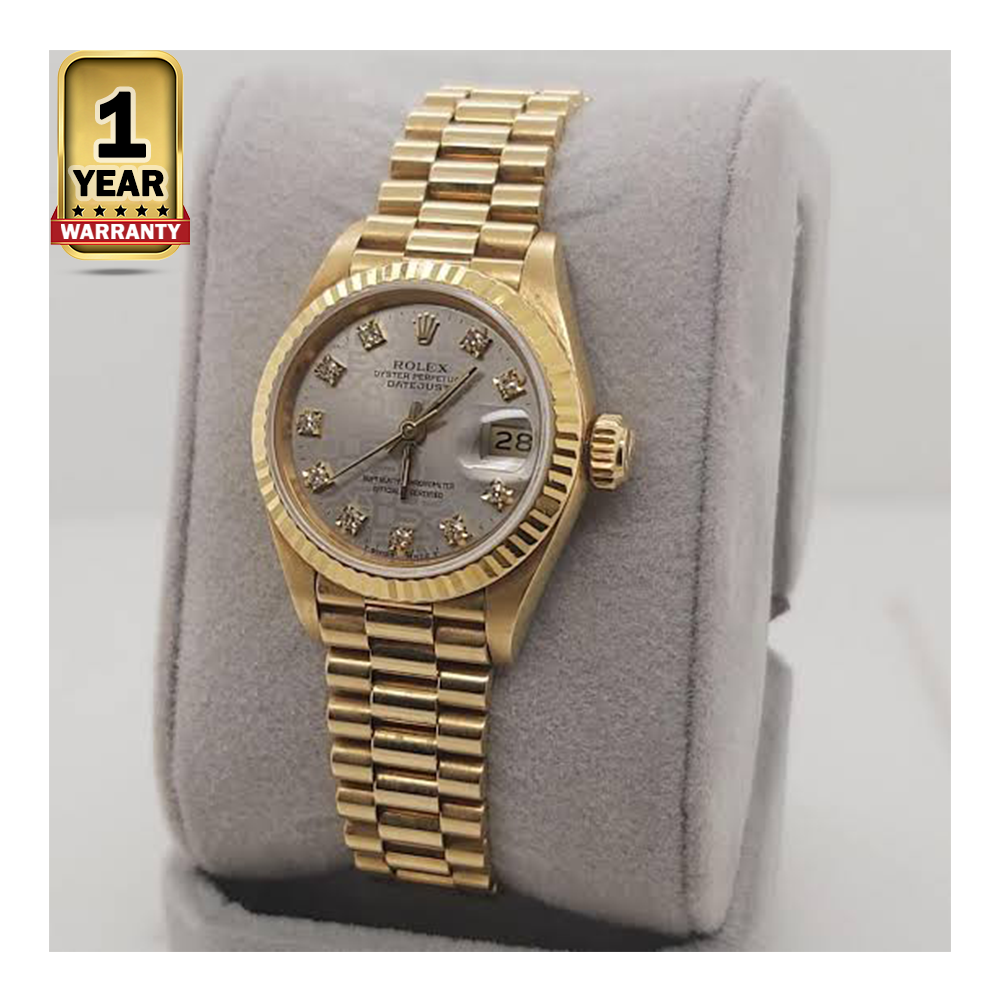 Datejust Stainless Steel Wrist Watch For Men - Golden