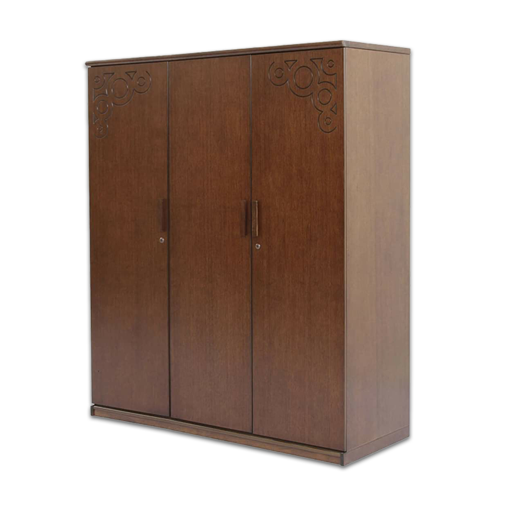 Twin Mart Malaysian Processed Wood 3 Door Almirah - 5'*6' Feet