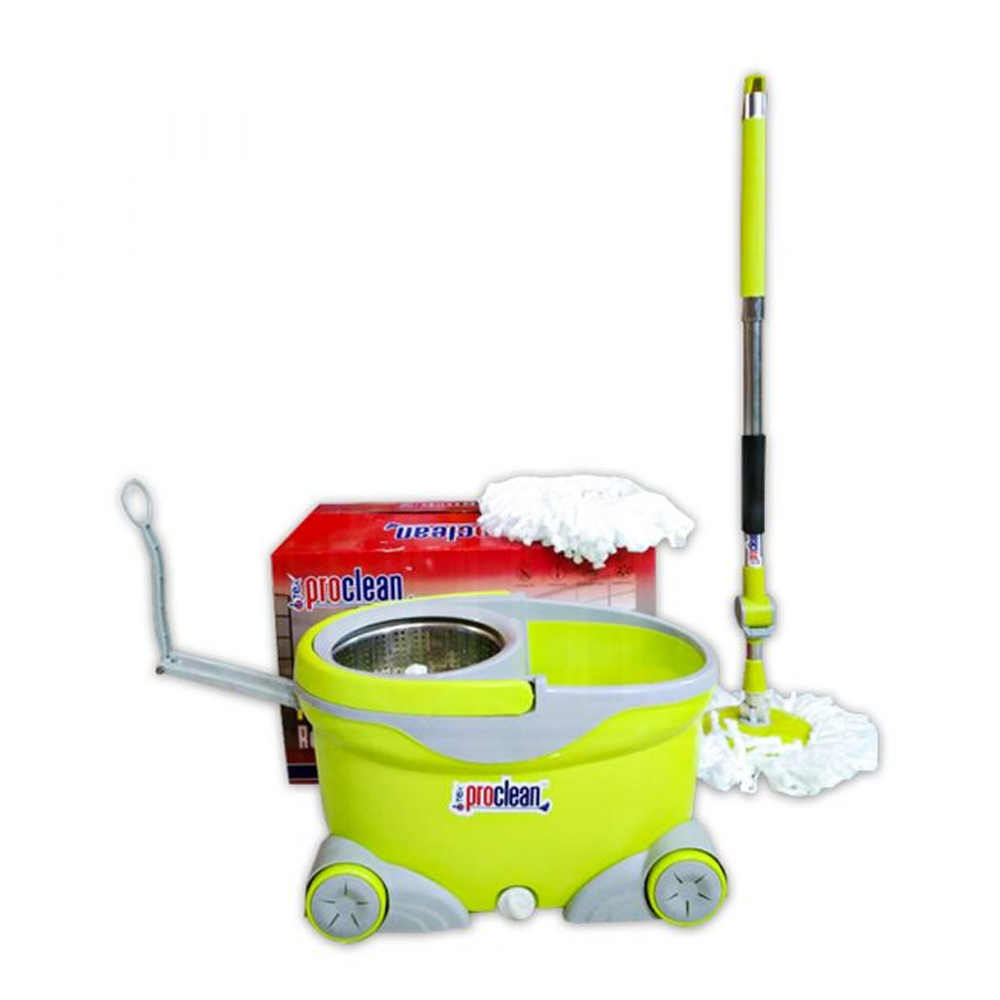 Microfiber 360 Degree Spin Mop With Bucket - Green - RM-0933