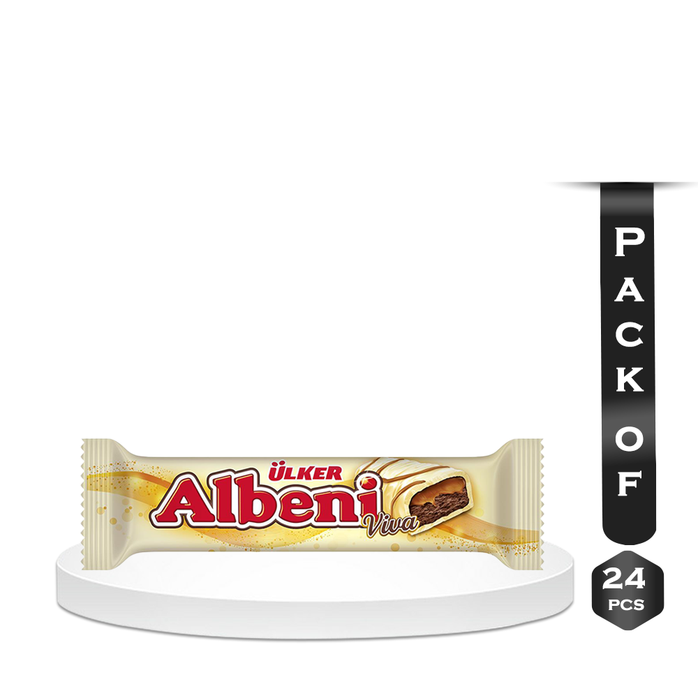 Ulker Albeni̇ Viva White Chocolate Coated Bar 24 Pcs