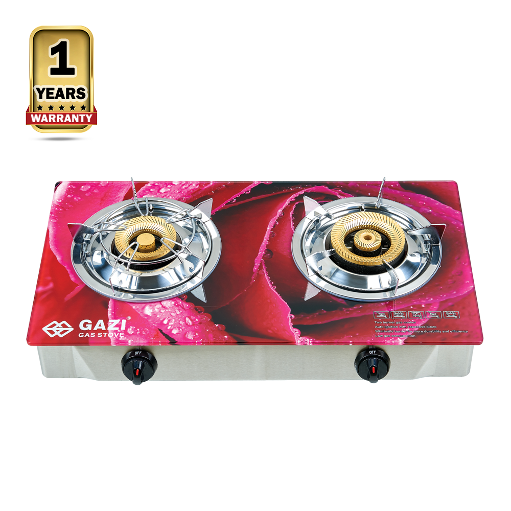 Gazi GST229C Double Burner Gas Stove Red