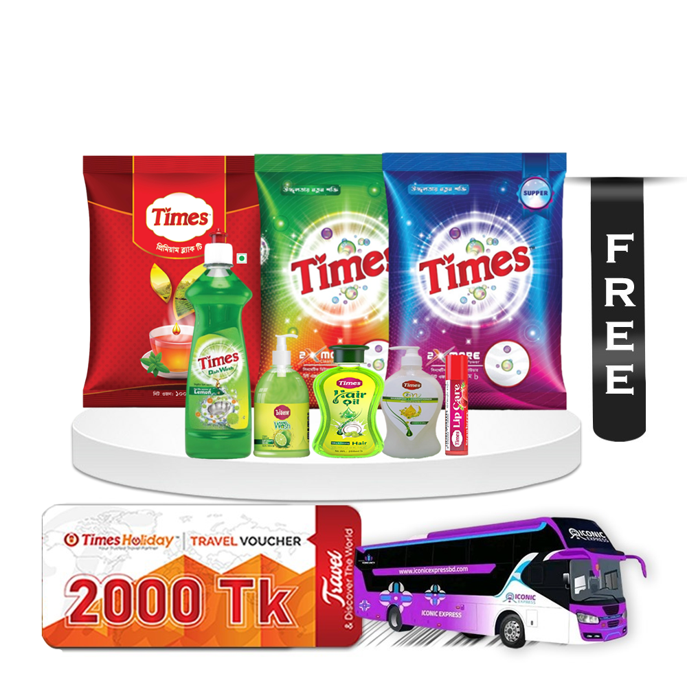 Times Single Person Saving Pack with Dhaka to Cox's Bazar One Bus Ticket Free