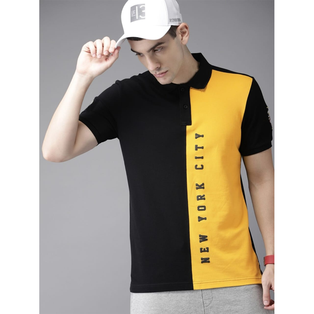 Black yellow hotsell polo shirt