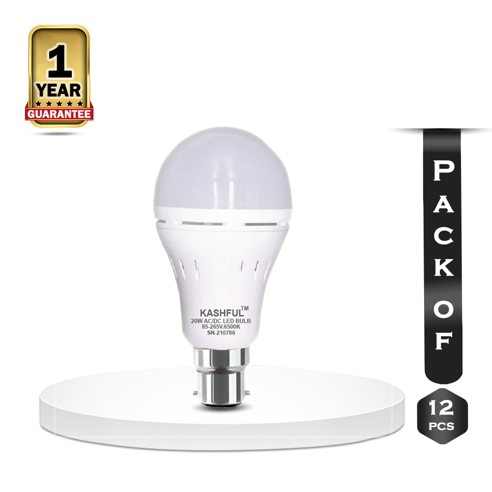 Pack Of 12 Pcs Kashful LED Emergency Light - 20 Watt - White