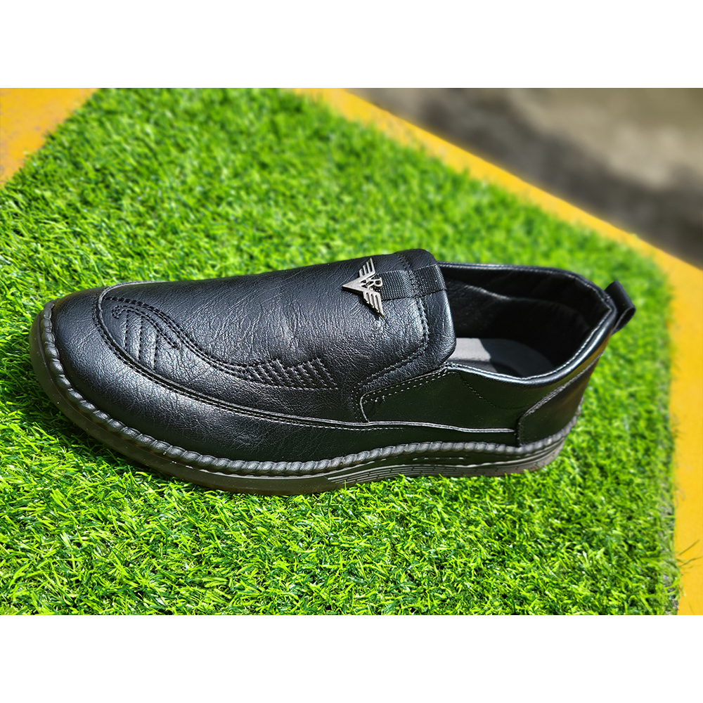 PU Leather Casual Shoes For Men - Black