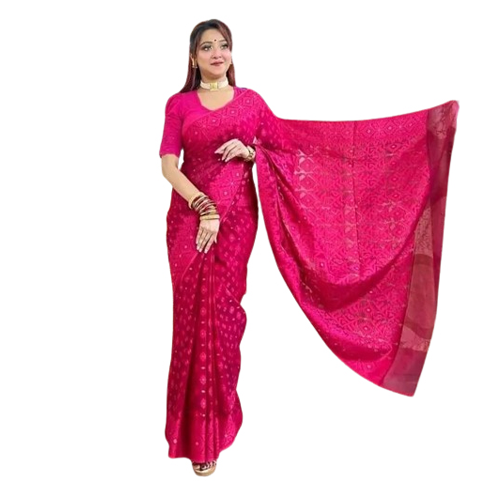  That Silk Jamdani Saree For Women - Multicolor - SP-J10