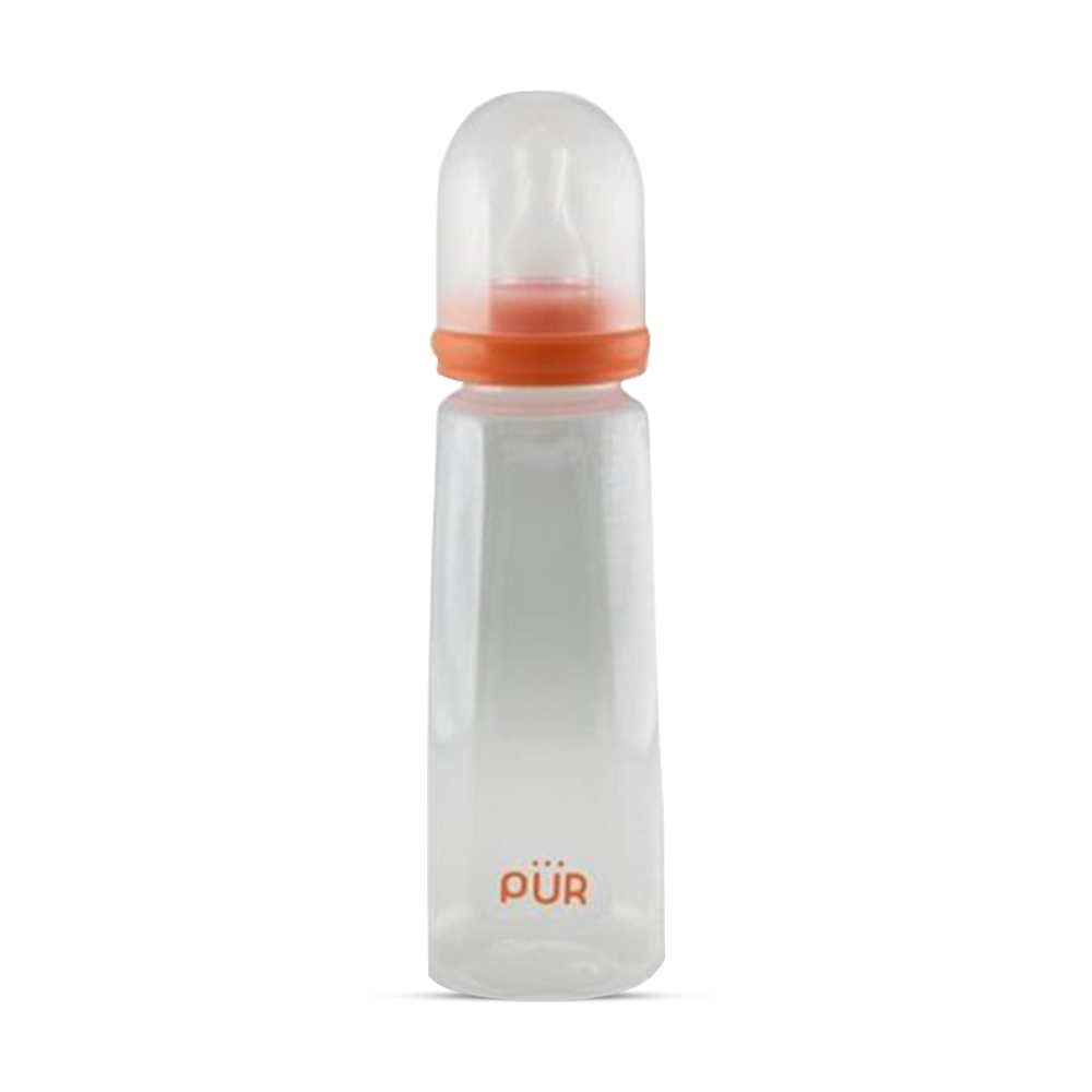 Pur Plastic Feeding Bottle - 250ml - Orange - 9027e