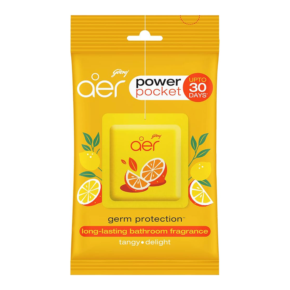 Godrej Aer Power Pocket Lemon Tangy Delight Bathroom Fragrance -10gm