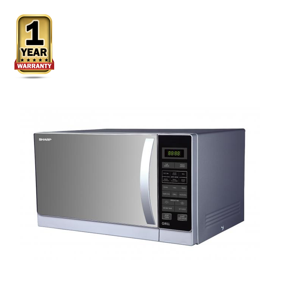 Sharp R-72A1-SM-V Grill Microwave Oven - 25 Liters - Mirror Silver