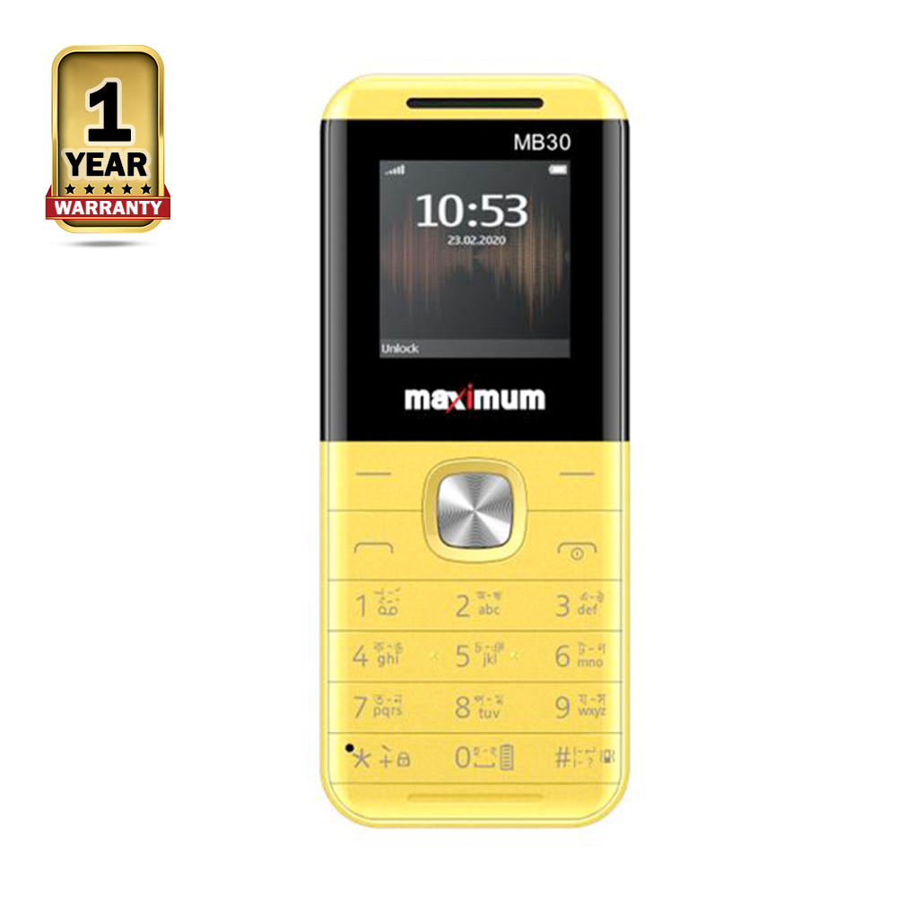 Maximum MB30 Feature Phone - 1.44 Inch - Yellow 