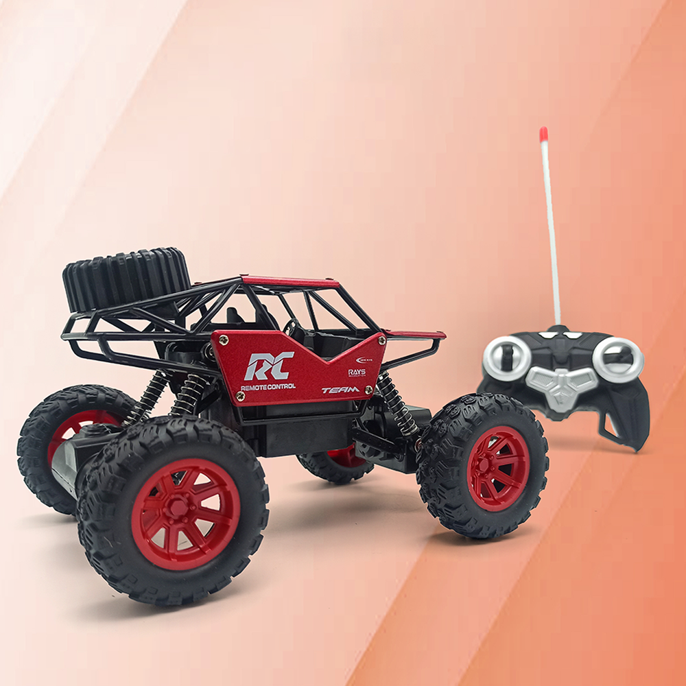 Remote Control Die-cast Metal Rock Crawler 2WD Truck Toy For Kids - Red