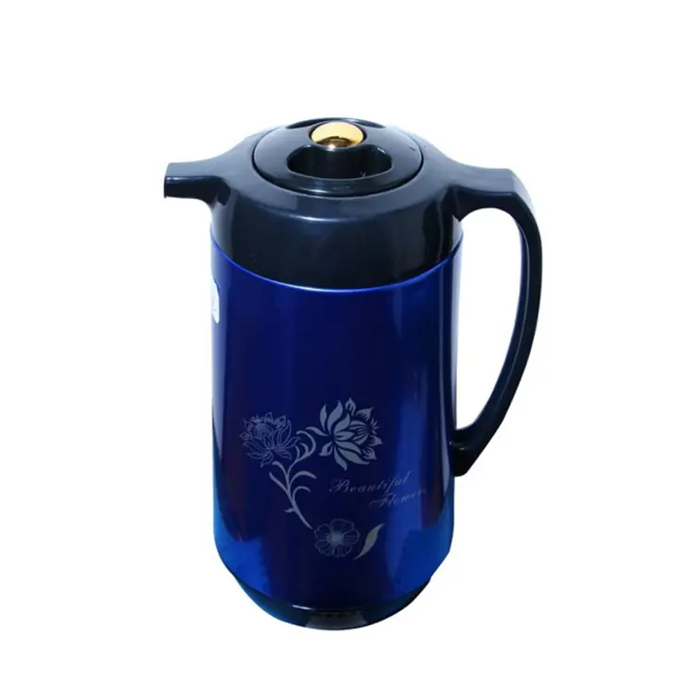 Parrot Metal Body Vacuum Push Flask - 1 Liter - Royal Blue