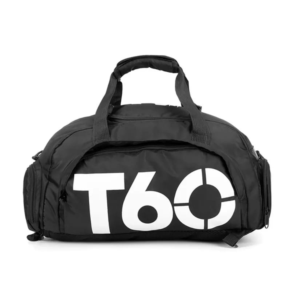 Nylon T60 Multi-function Sports Gym and Travel Bag - Black