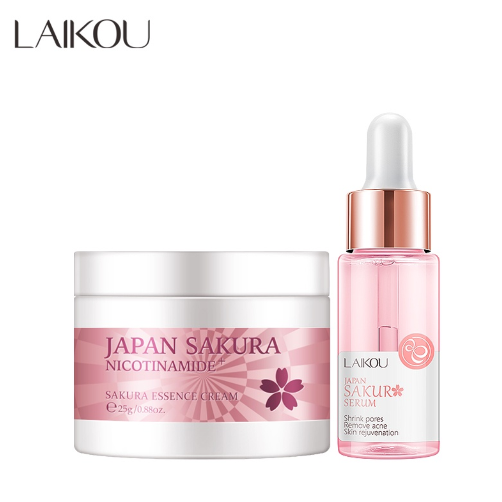 LAIKOU Japan Sakura Serum And Ampule Cream - 17ml + 25gm - LB180