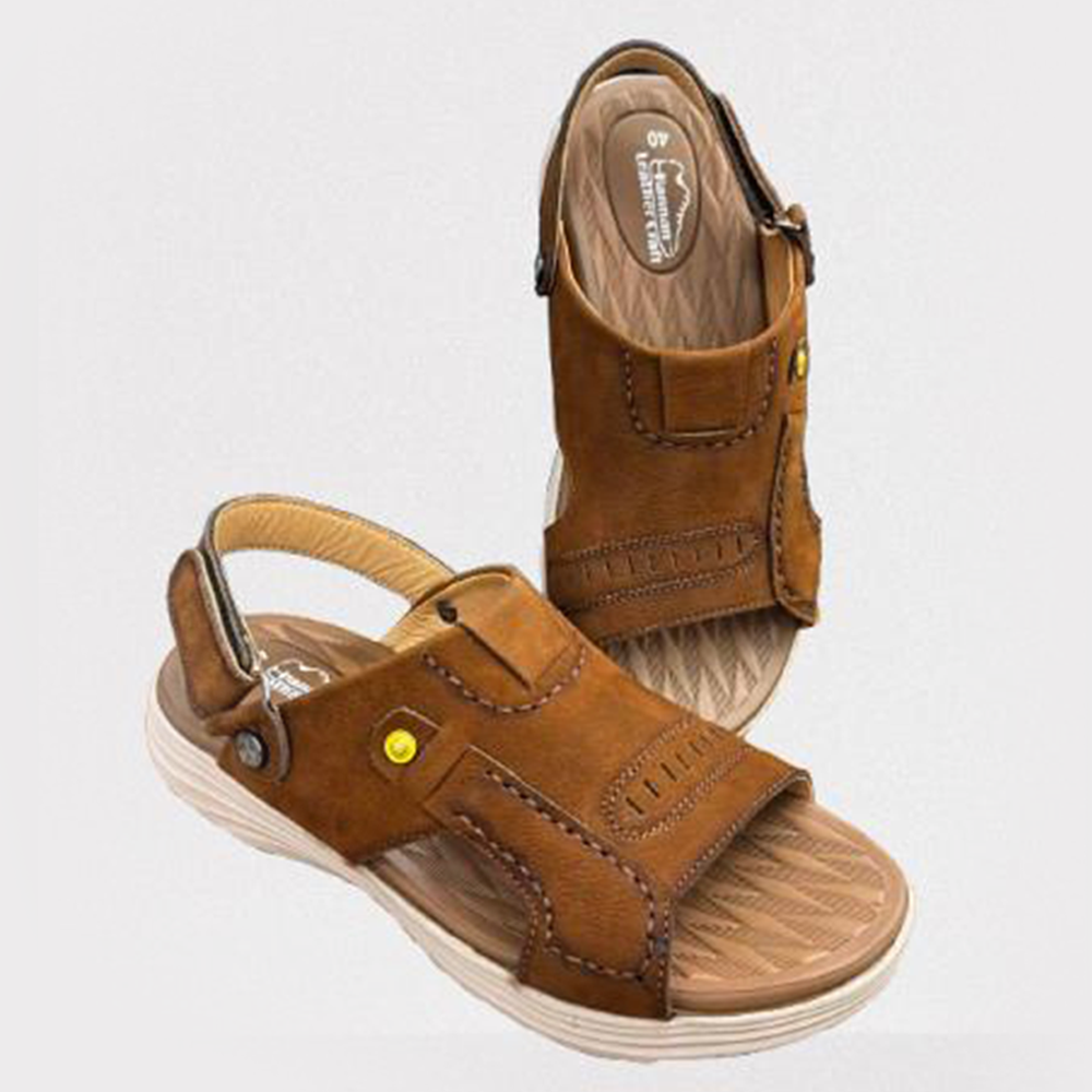 Leather Sandal For Men - Brown - SN1