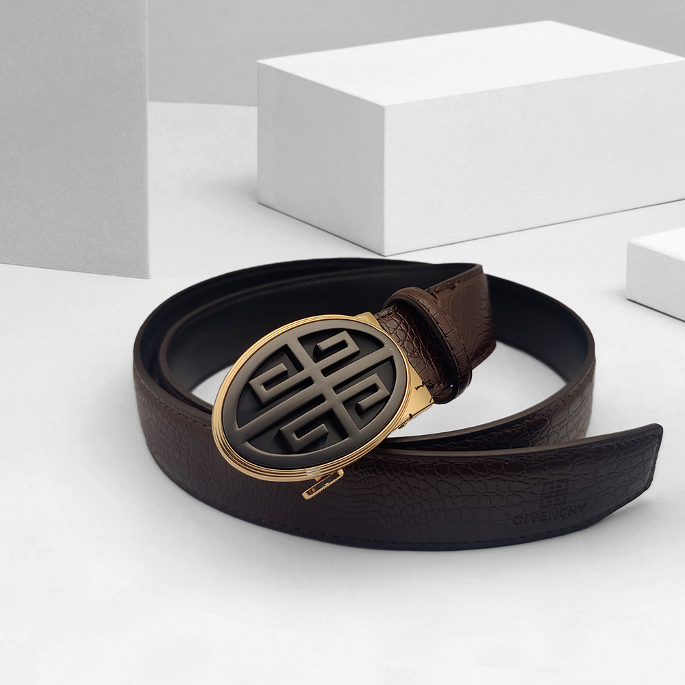 Leather And Metal Belt for Men - Black