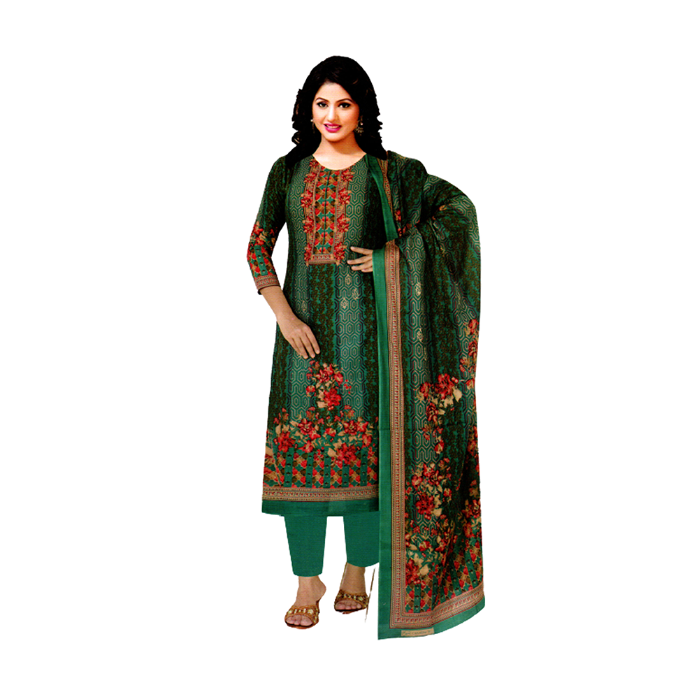 Soft Cotton Unstitched Three Piece For Women 720 - Multicolor