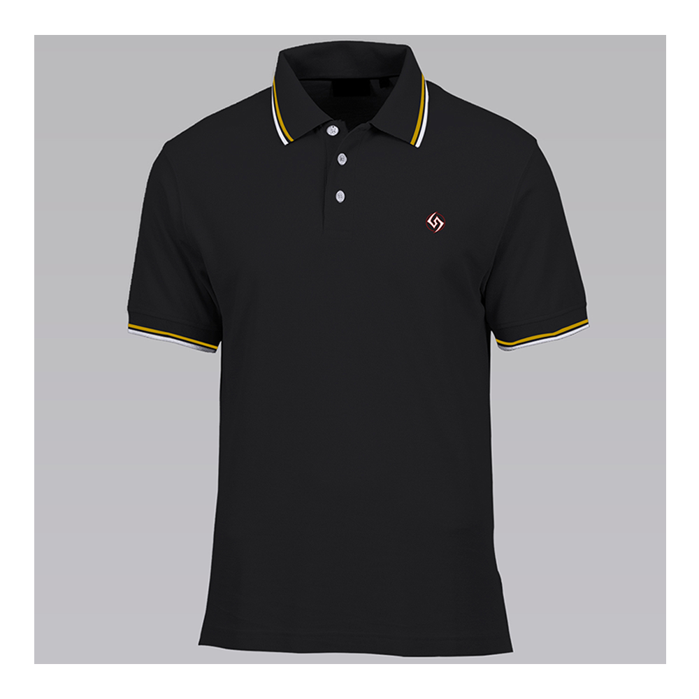 Poly Cotton CHL Half Sleeve Polo T-Shirt for Men - Black - PT12