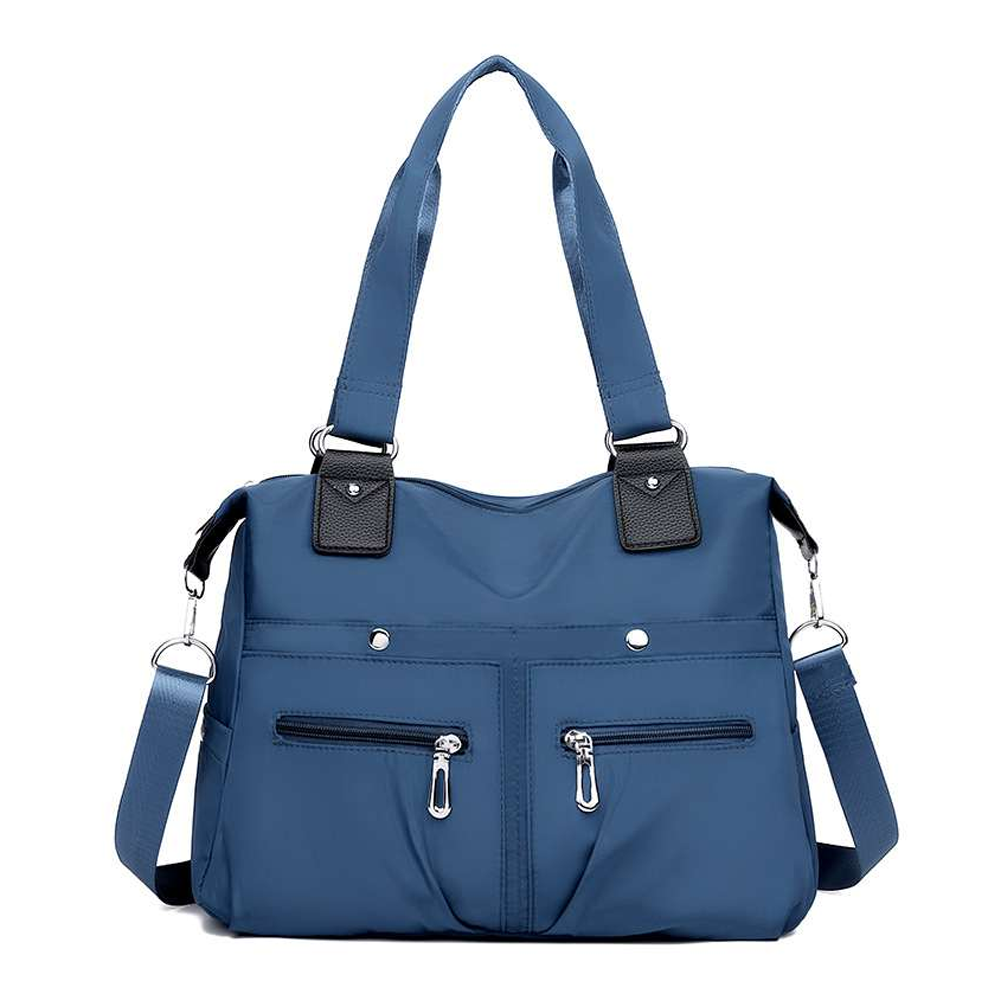 Nylon Hand Bag for Women - Blue - 679