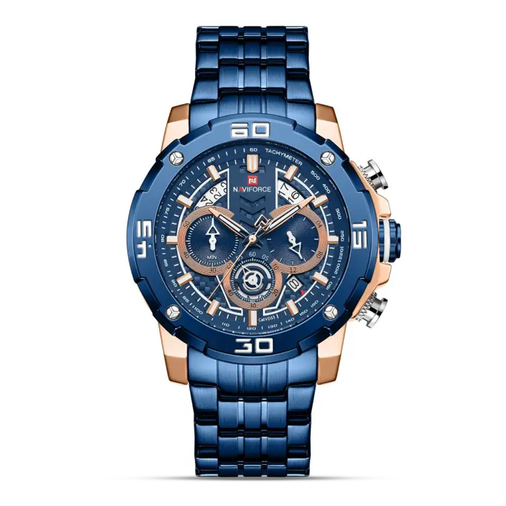 Naviforce NF9175 Stainless Steel Chronograph Watch For Men - Royal Blue