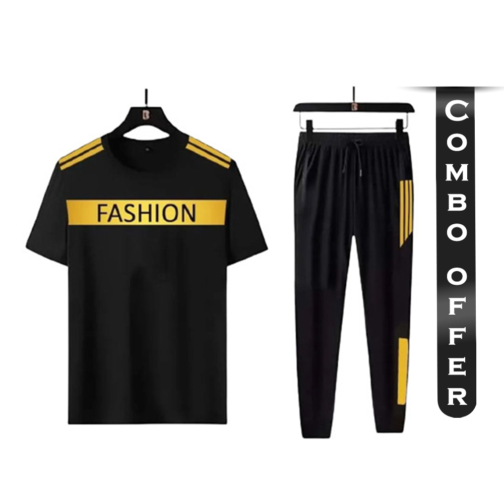 Combo of PP Jersey Full Tracksuit Set - Black - TF-04