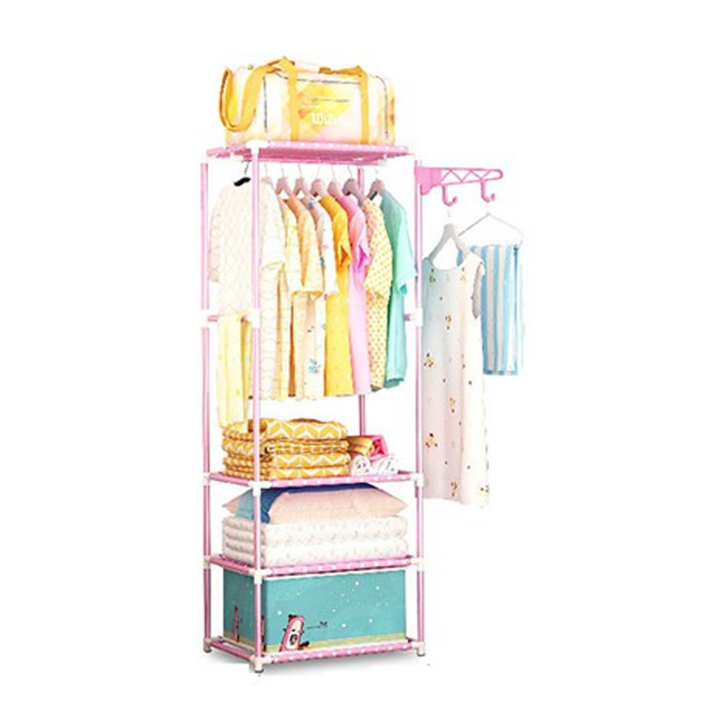 Beauty Land Korean Multipurpose Cloth Organizer 3 Layer Rack - Pink